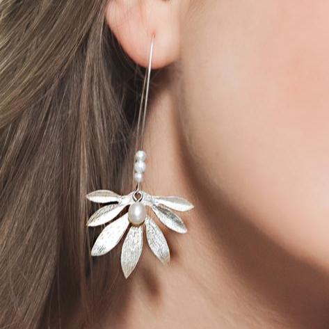Sterling Silver Lotus earring with french wire